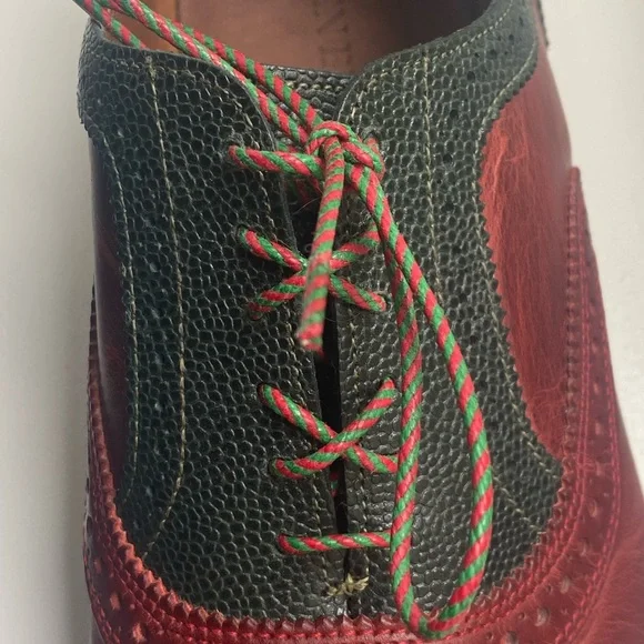 Allen Edmonds Men’s Holiday Shoes, Red & Green - Like new! 10 EEE - Picture 7 of 9
